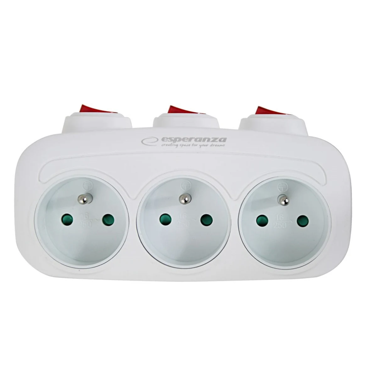 ESPERANZA ROZGAŁĘŹNIK ELEKTRYCZNY 3 GNIAZDA BIAŁY ELK307W