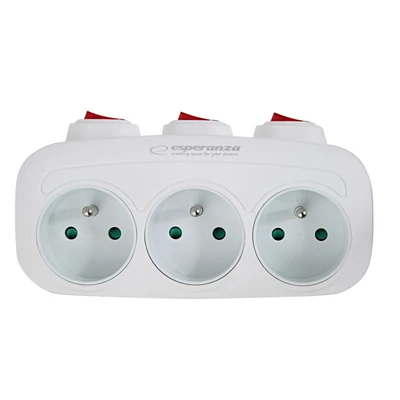 Rozgałęźnik elektryczny Esperanza ELK307W, 3 gniazda, biały