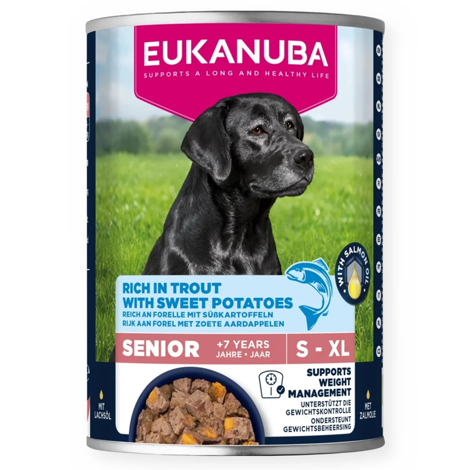EUK DOG CAN LC SR AB TRUT&SWPT 400G - Ryby