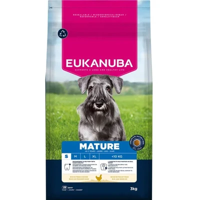Karma sucha Eukanuba Mature Small, bogata w kurczaka, 3 kg