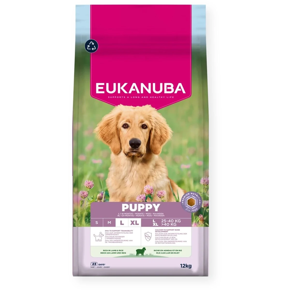 EUKANUBA Puppy Large 12kg - Bezlactowa