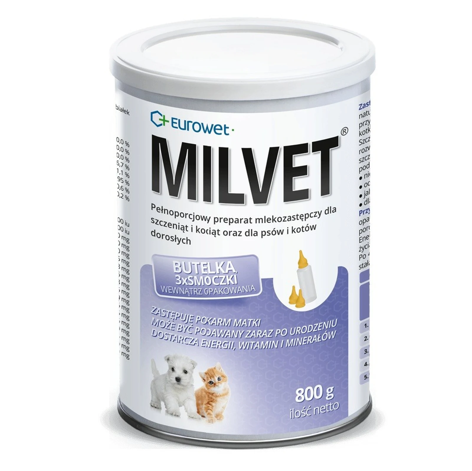 Eurowet Milvet Mleko w proszku 10x100g