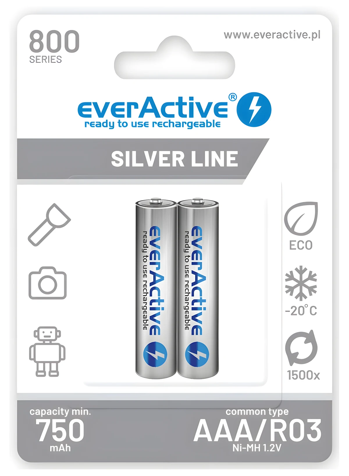 EVERACTIVE AKUMULATORKI AAA 800 MAH - 2 SZT