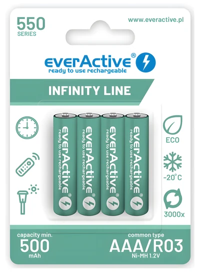 EVERACTIVE Akumulatorki AAA Ni-MH 550 mAh - 4 sztuki
