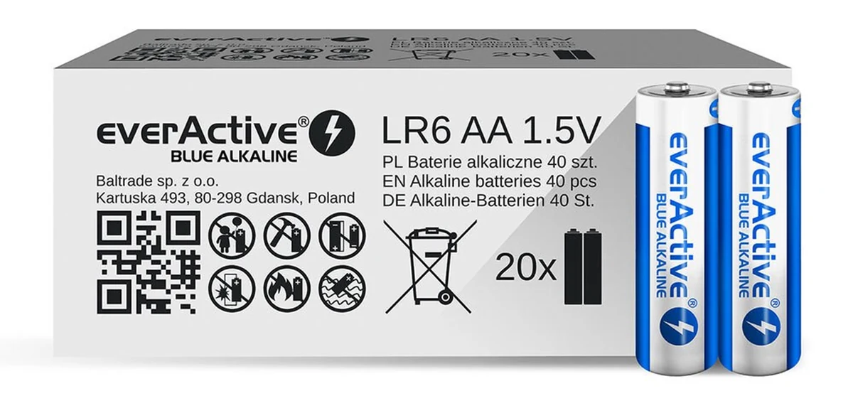 EVERACTIVE BATERIE ALKALICZNE AA - 40 SZTUK
