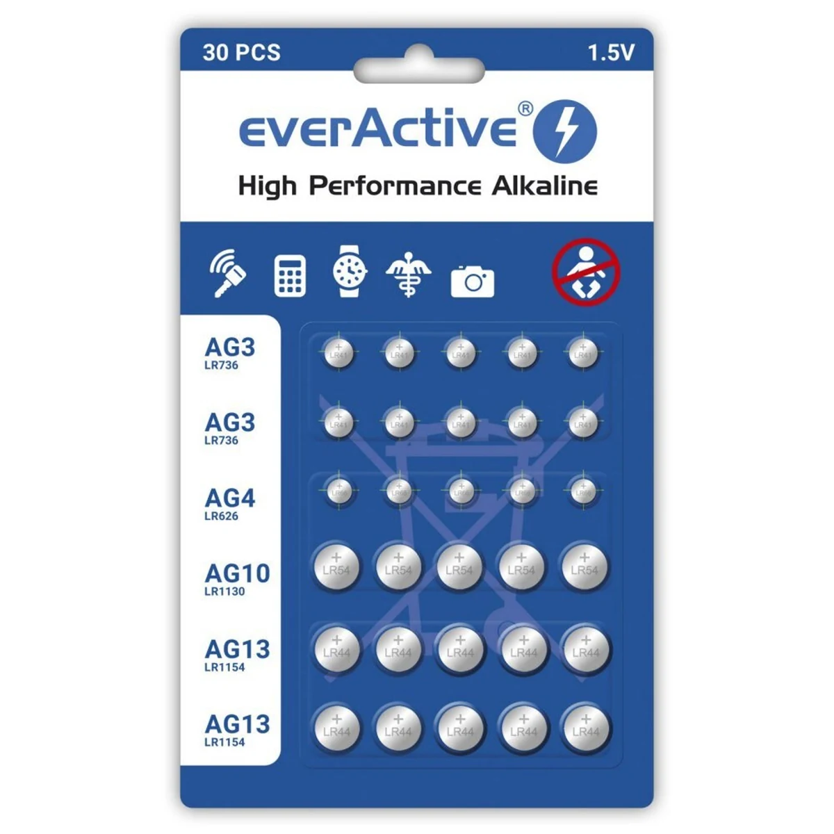 EVERACTIVE Baterie Alkaliczne Mini Zestaw 30szt.