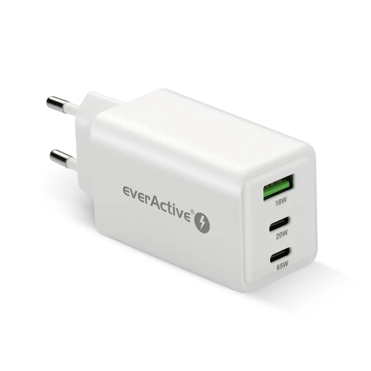 EVERACTIVE GAN 65W, 1xUSB, 2xUSB-C Quick Charge 4+