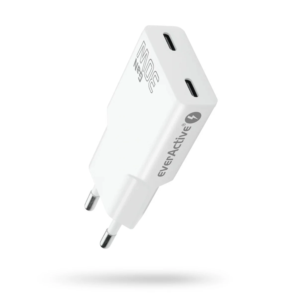 EVERACTIVE ŁADOWARKA SIECIOWA 2 X USB-C 30W BIAŁA