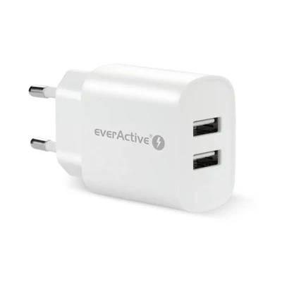 Ładowarka sieciowa EVERACTIVE SC-220, 2x USB, 2,4A, biała