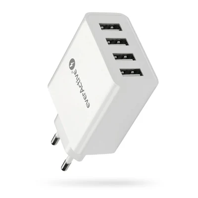 Ładowarka sieciowa EVERACTIVE SC-400, 4x USB, 5A, biała
