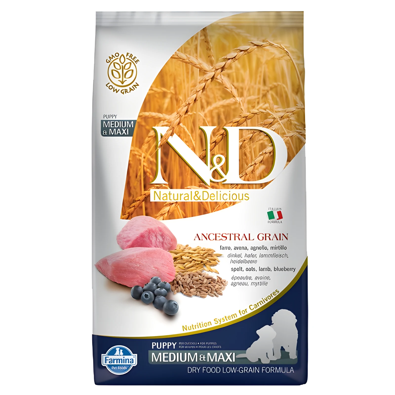FARMINA N&D Ancestral Grain Lamb & Blueberry Puppy 12kg — zdjęcie 1 z 2