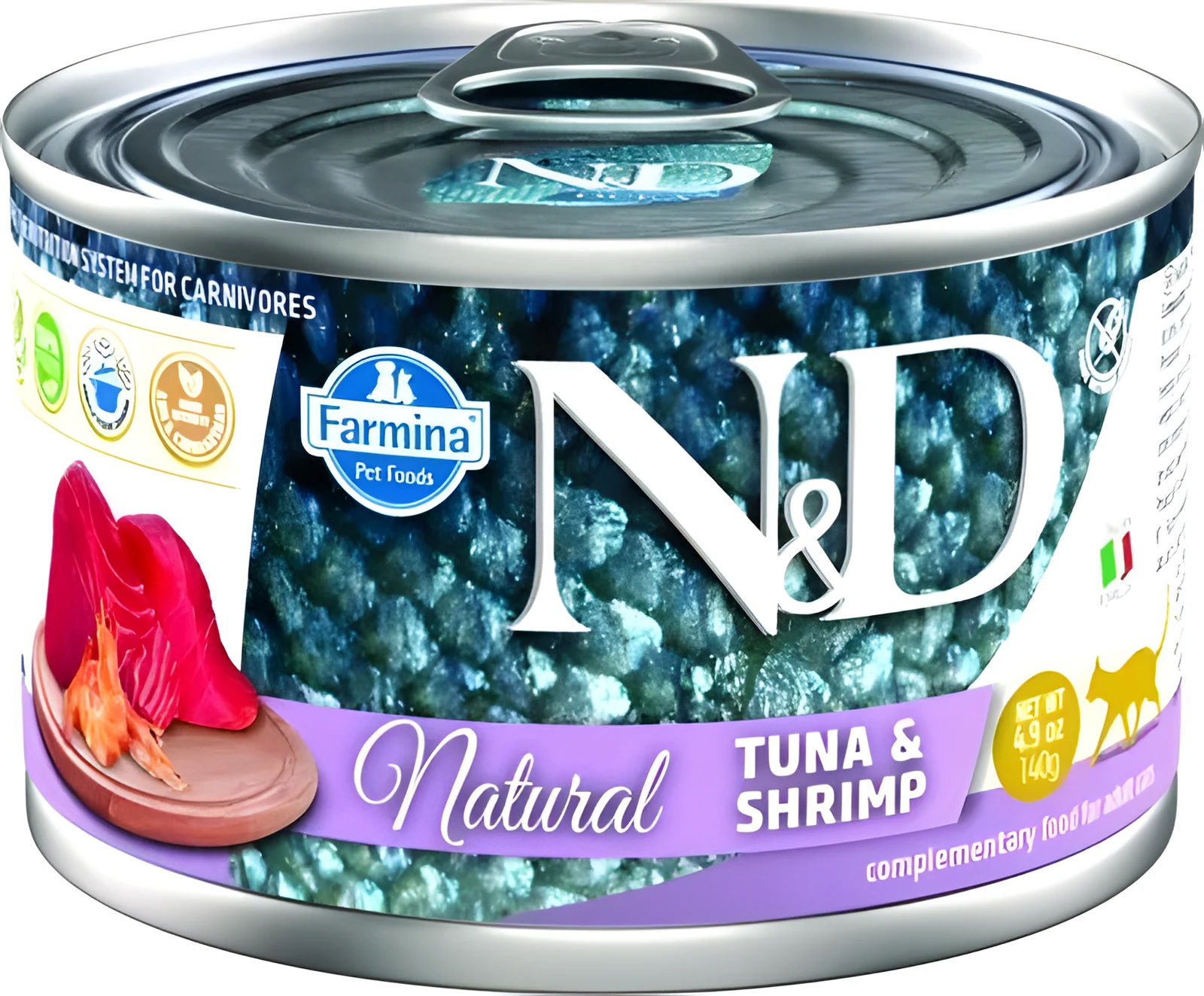 FARMINA N&D Cat Natural Tuńczyk&Krewetki 140g — zdjęcie 1 z 2