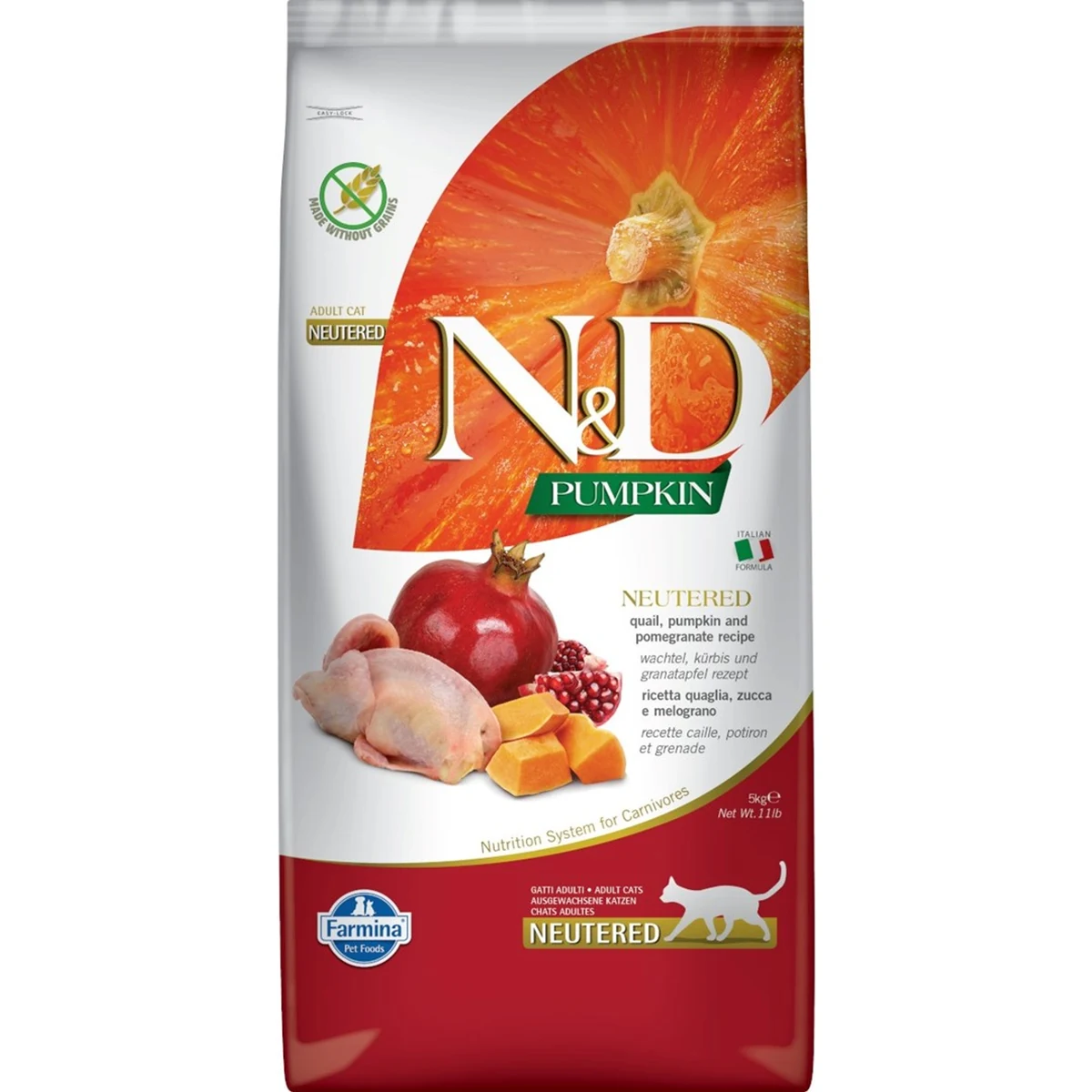 FARMINA N&D CAT PUMPKIN QUAIL & POMEGRANATE 5kg