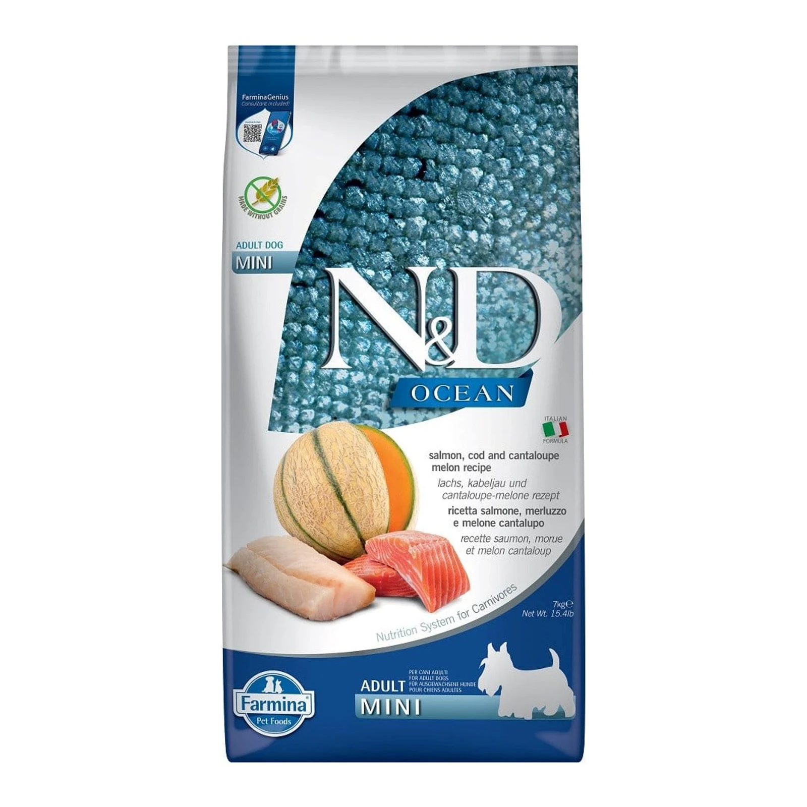 FARMINA N&D Ocean Dog Salmon, Cod, Melon 7 kg — zdjęcie 1 z 2