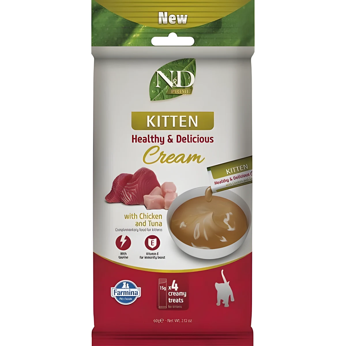 FARMINA N&D PRIME CAT CREAM WITH CHICKEN & TUNA KITTEN 60gr