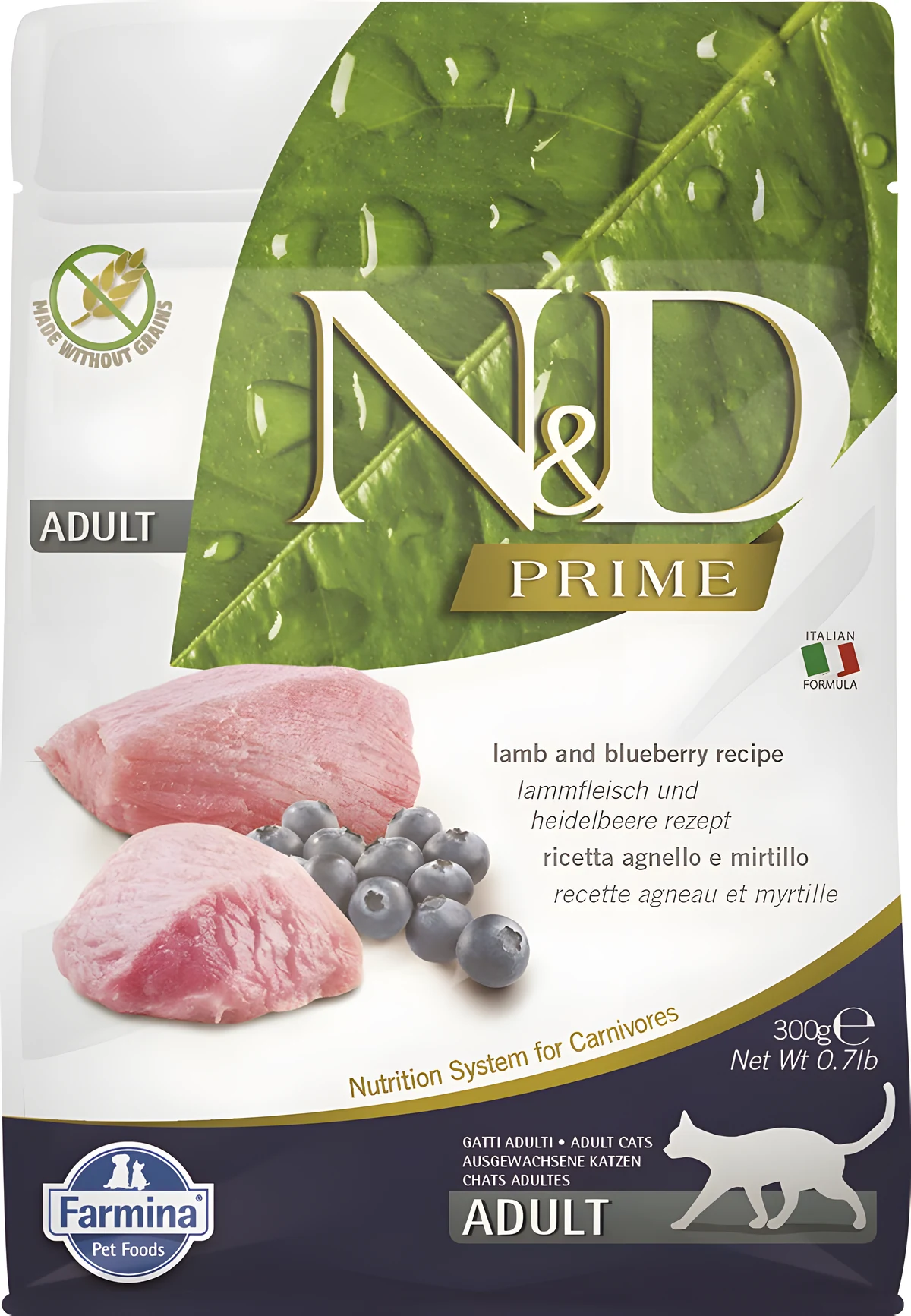 FARMINA N&D Prime Cat Lamb and Blueberry Adult 300g