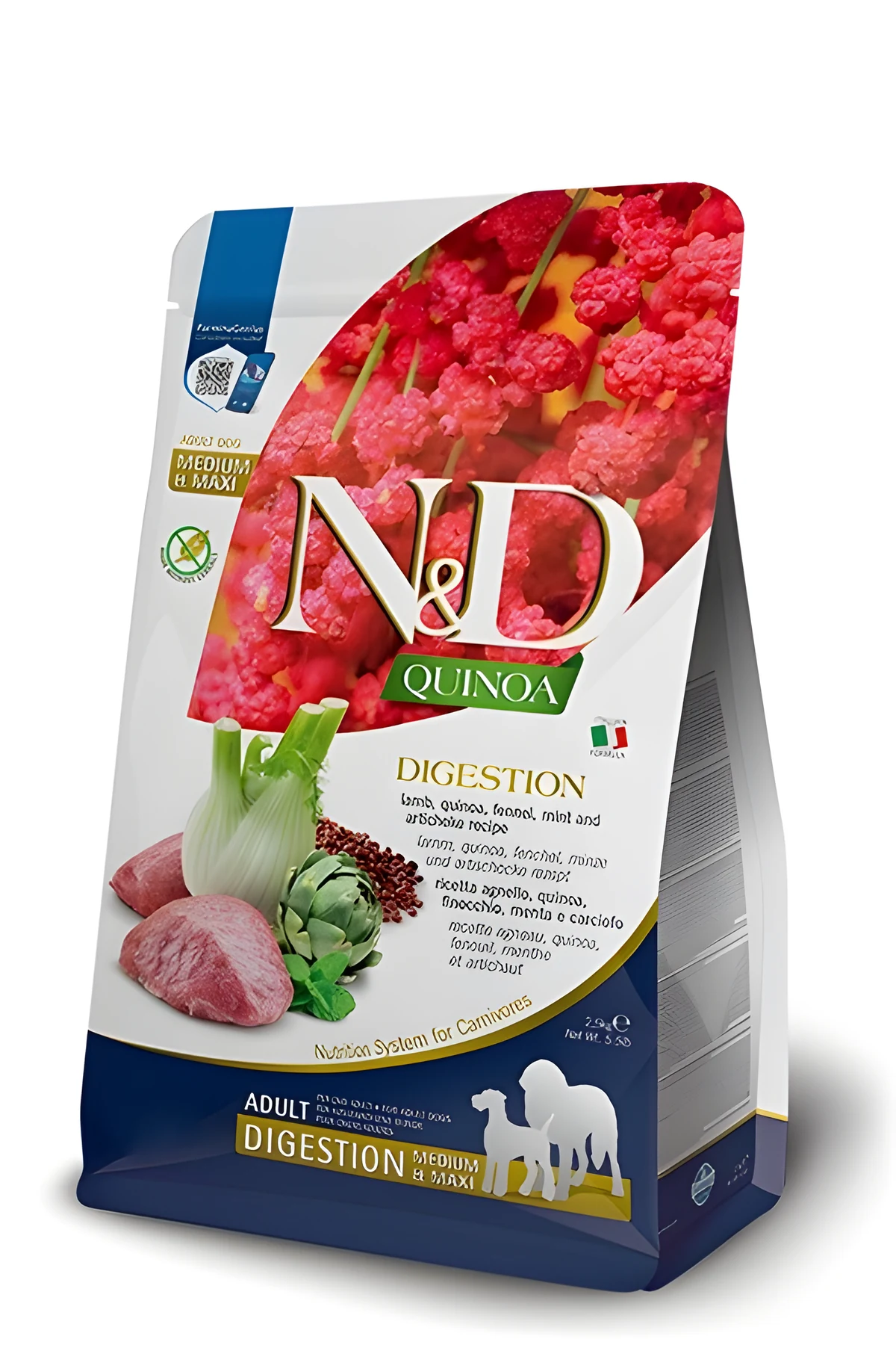 FARMINA N&D Quinoa Digestion Adult Medium Maxi Lamb - sucha karma dla psa - 7 kg