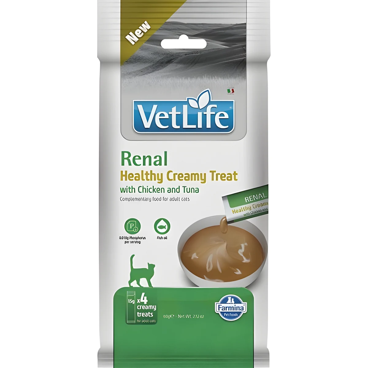 FARMINA VET LIFE CAT RENAL CREAMY TREAT WITH CHICKEN & TUNA 60gr