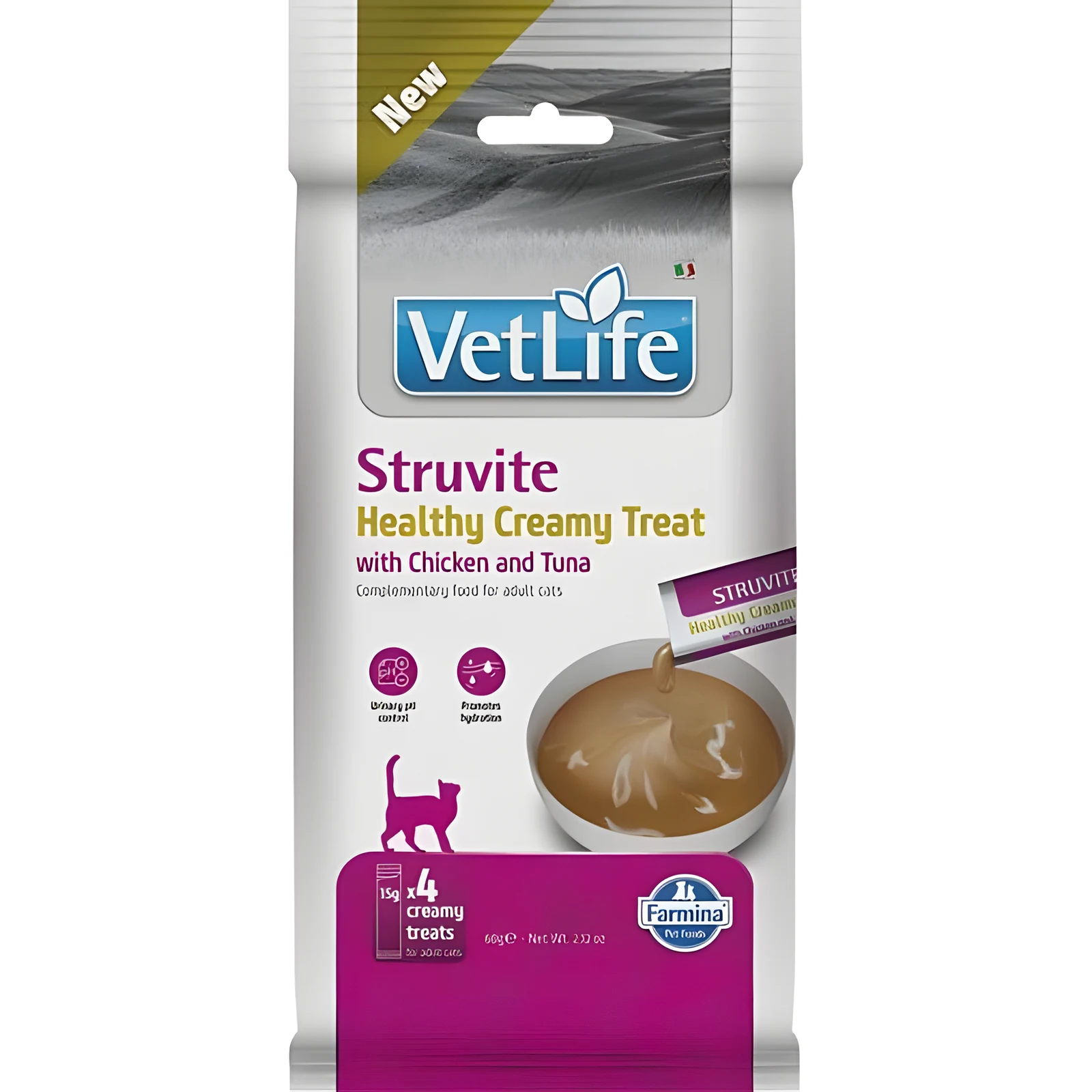 FARMINA VET LIFE CAT STRUVITE CREAMY TREAT WITH CHICKEN & TUNA 60gr