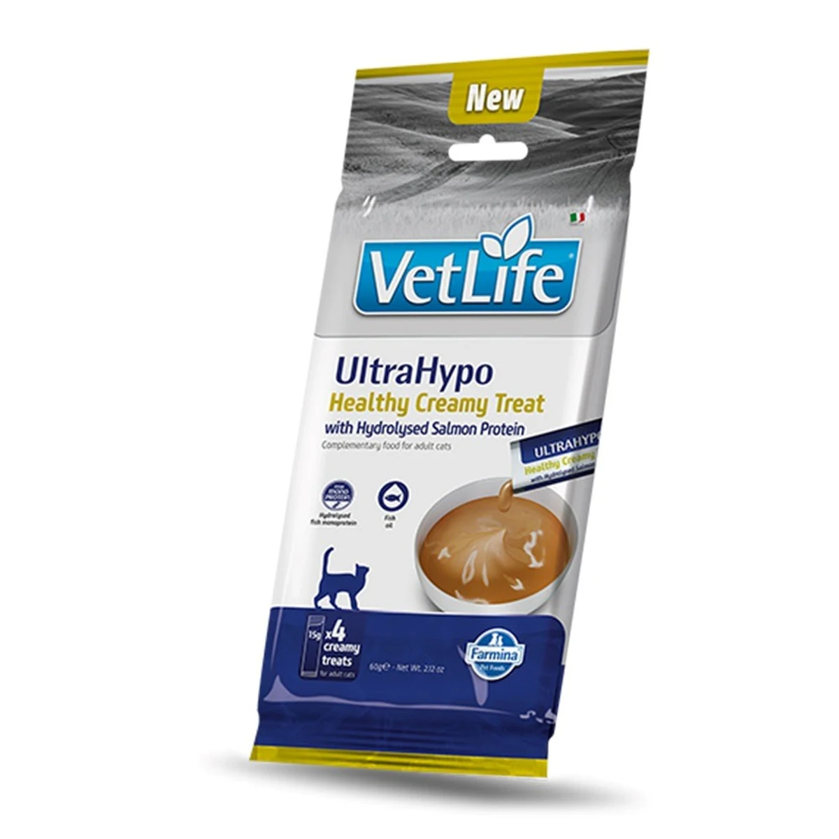 FARMINA VET LIFE CAT ULTRAHYPO CREAMY TREAT WITH HYDROLYSED SALMON PROTEIN 60gr