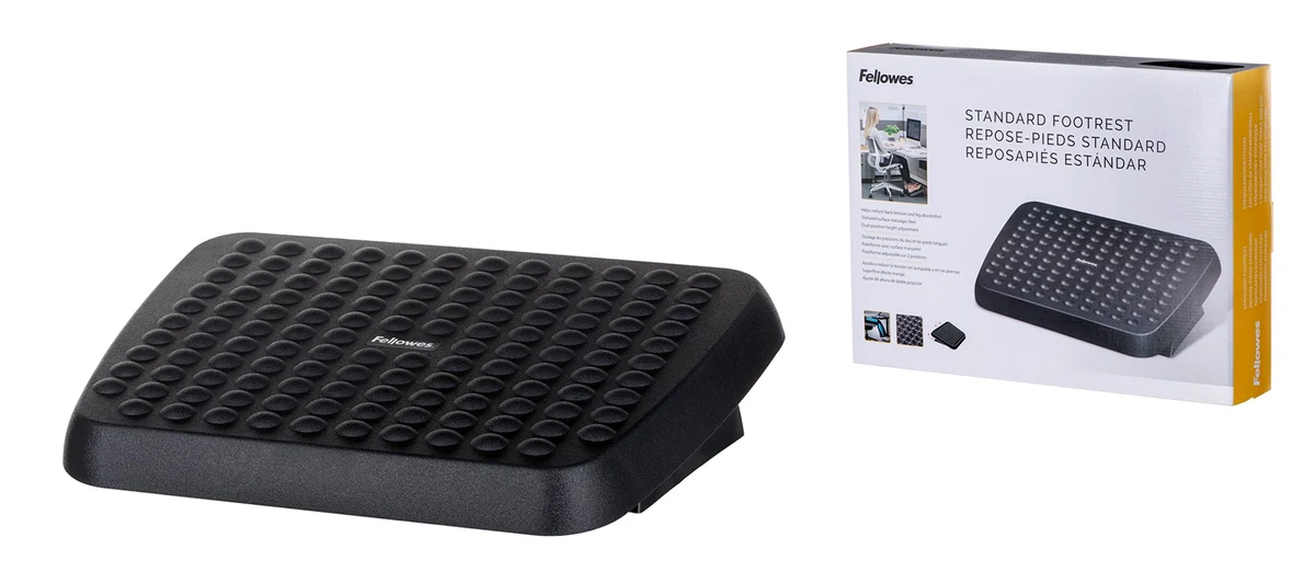 Fellowes Ergonomia Podnóżek Regulowany Biurowy, Czarny