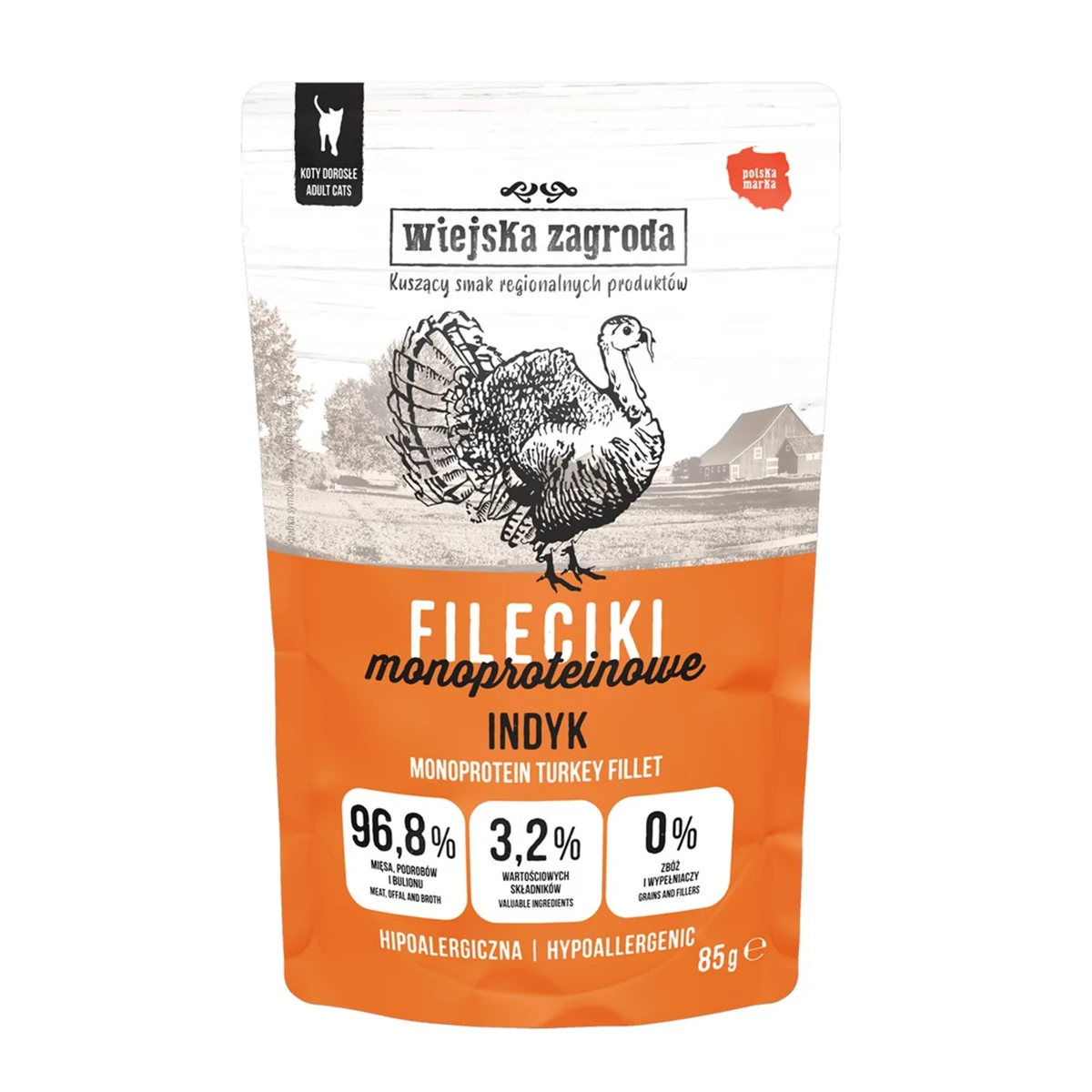Fileciki Indyk Karma Mokra 85g Dla Kota