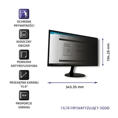 Filtr prywatyzujący Qoltec 51052 do ochrony danych