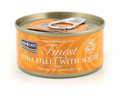 Karma mokra Fish4Cats Finest - filet z tuńczyka z kałamarnicami 70g