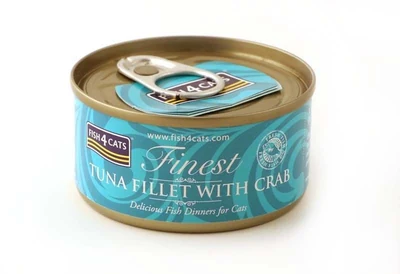Mokra karma dla kota Fish4Cats Finest - filet z tuńczyka z krabem 70g