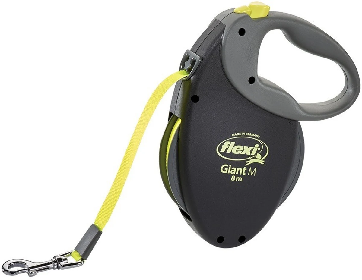 FLEXI Giant Neon M - smycz automatyczna 8 m