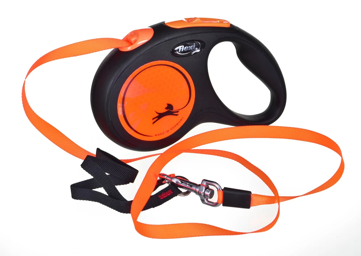 FLEXI Smycz automatyczna New Neon S 5m pomarańczowy