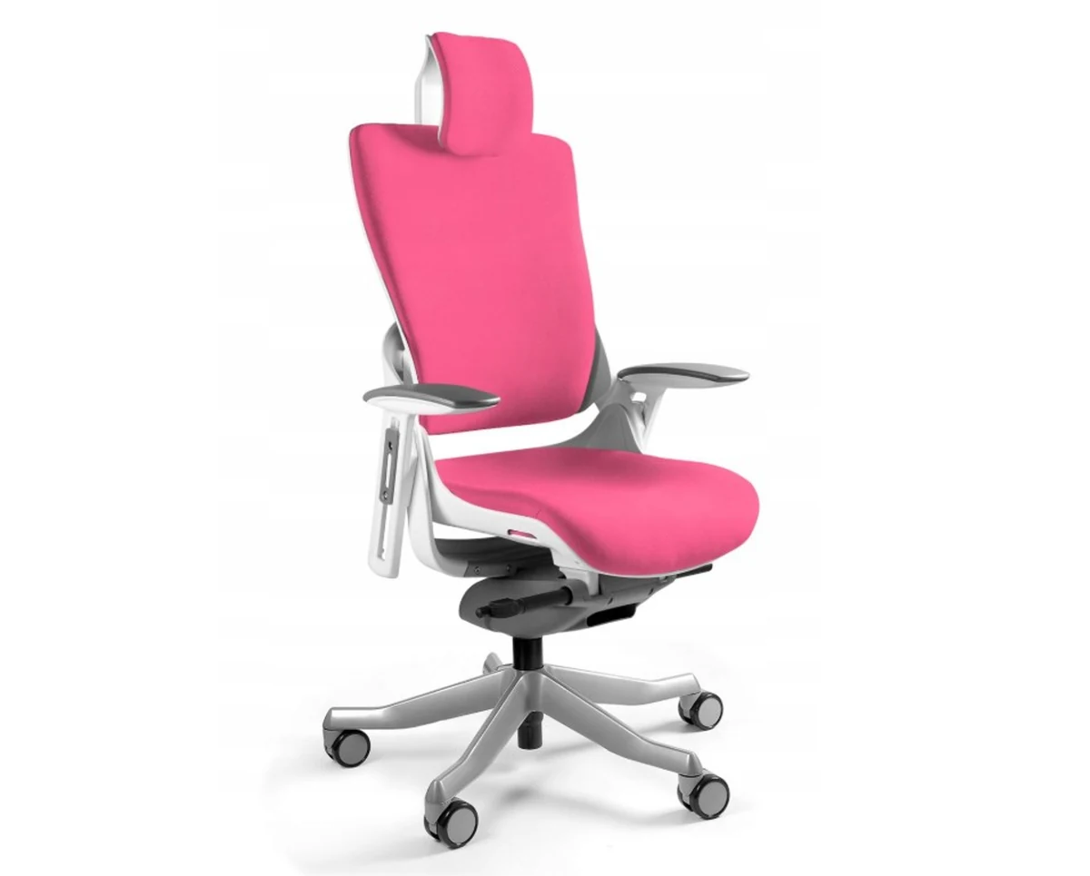 Fotel biurowy Wau 2 BL401 tkanina magenta/biały