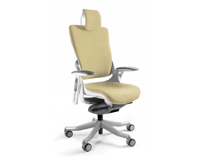 Fotel biurowy Wau 2 BL407 tkanina buttercup/biały