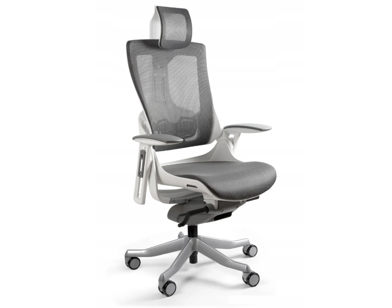 Fotel biurowy Wau 2 NW41, siatka, charcoal/biały — zdjęcie 1 z 5