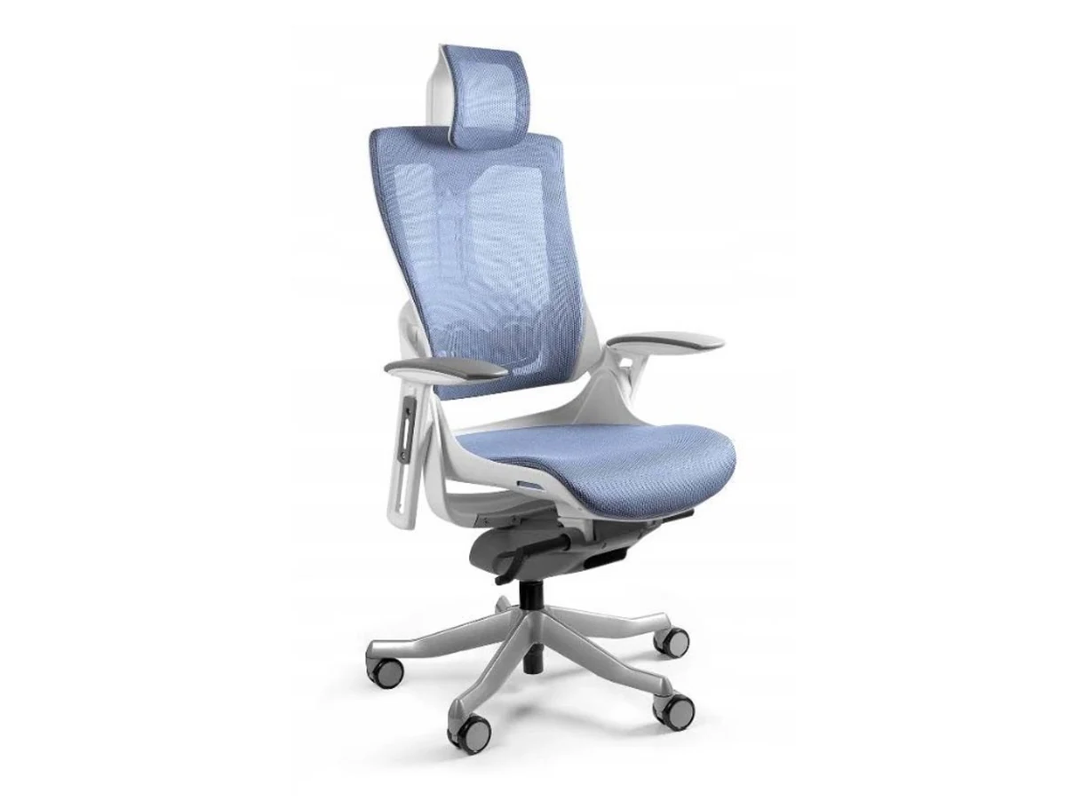 Fotel biurowy Wau 2 NW43, siatka, royalblue/biały