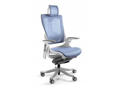 Fotel biurowy Wau 2 NW43, siatka, royalblue/biały
