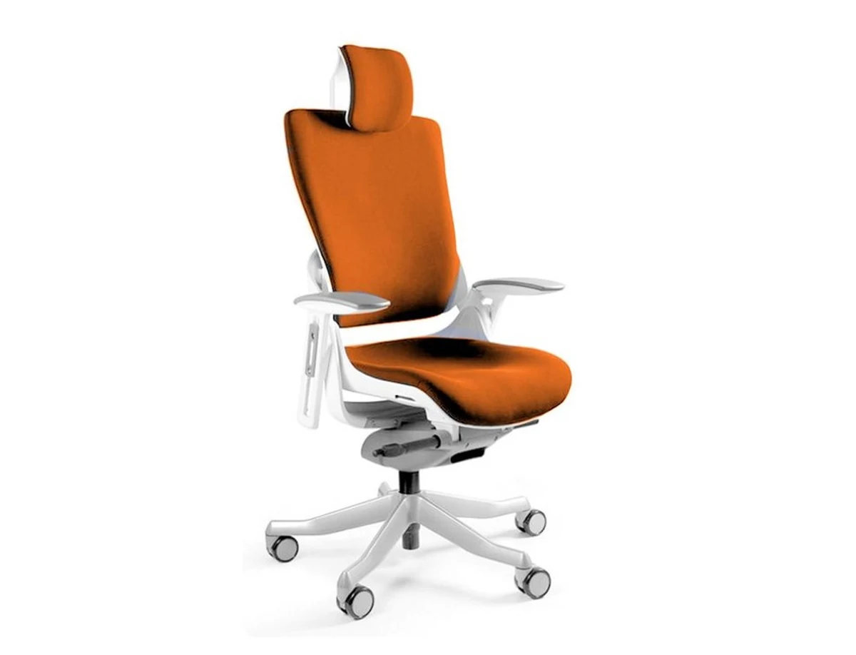 Fotel biurowy Wau 2 NW45 siatka mandarin/biały