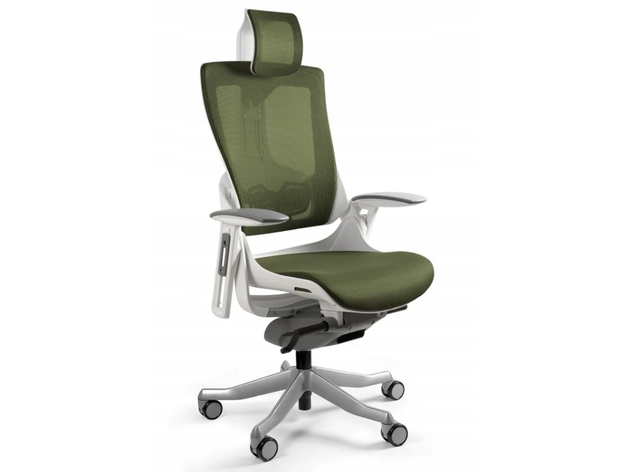Fotel biurowy Wau 2 NW46 siatka olive/biały
