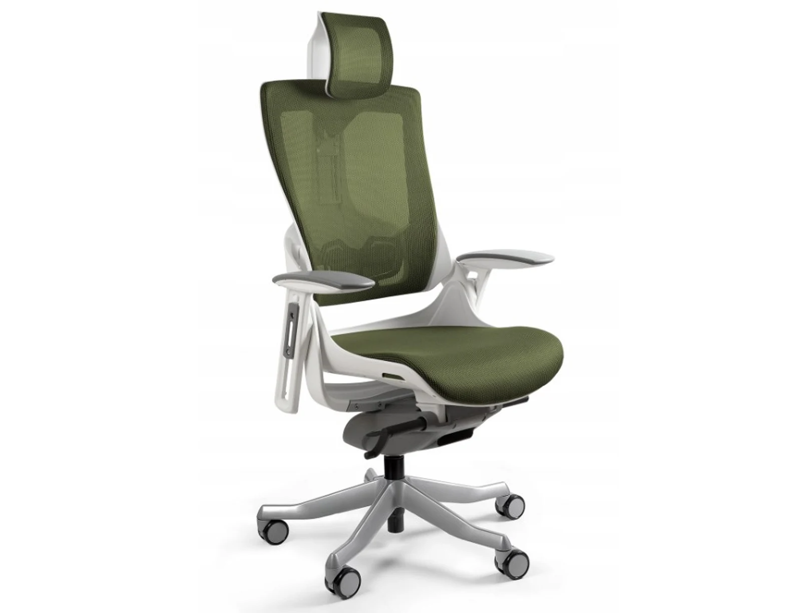 Fotel biurowy Wau 2 NW46 siatka olive/biały — zdjęcie 1 z 5