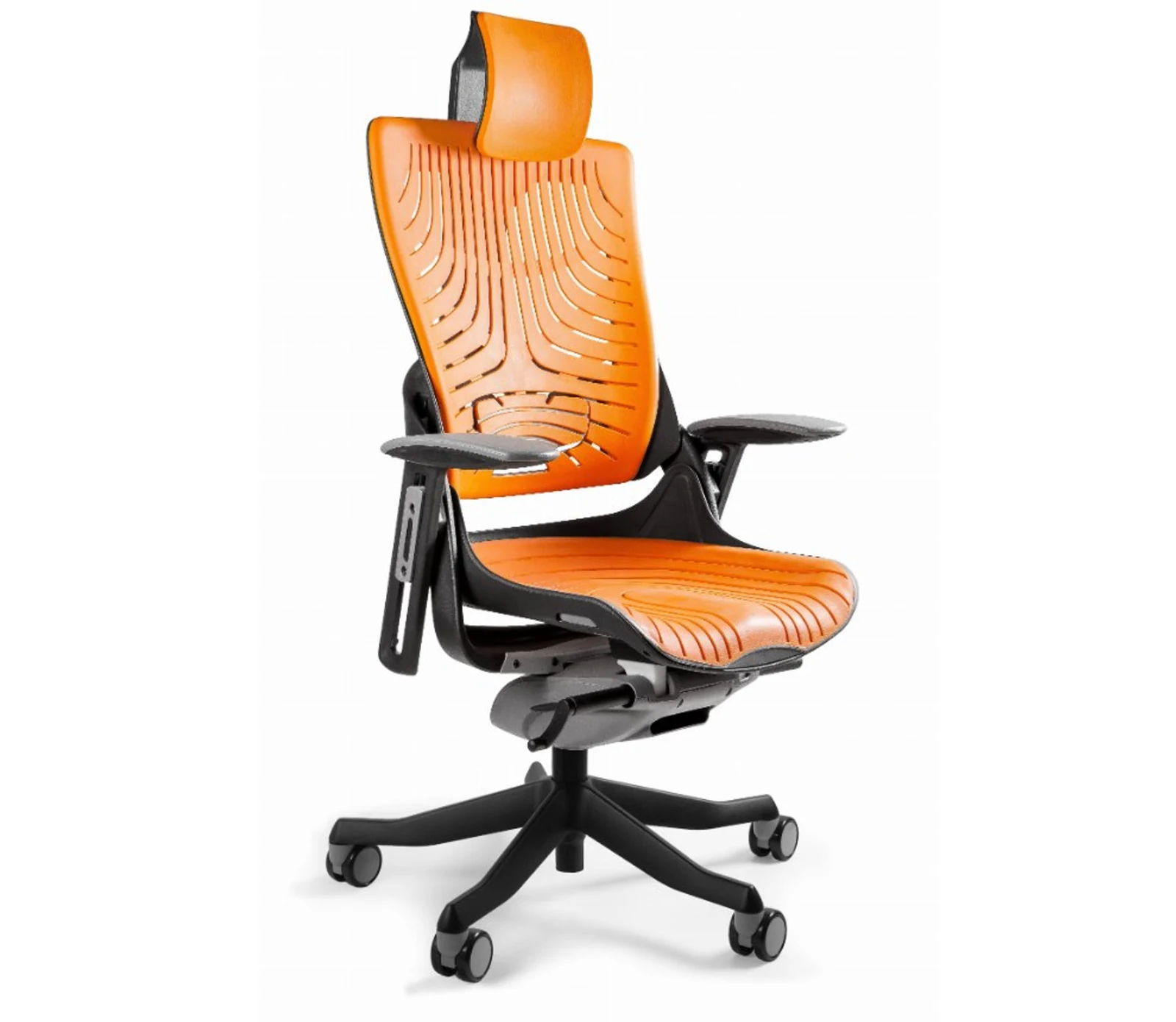 Fotel biurowy Wau 2 TPE-12 elastomer mango/czarny — zdjęcie 1 z 3