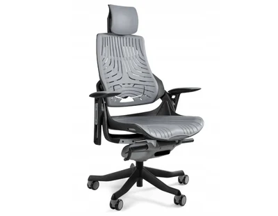 Fotel biurowy Wau TPE-8, szary/czarny, elastomerowe siedzisko