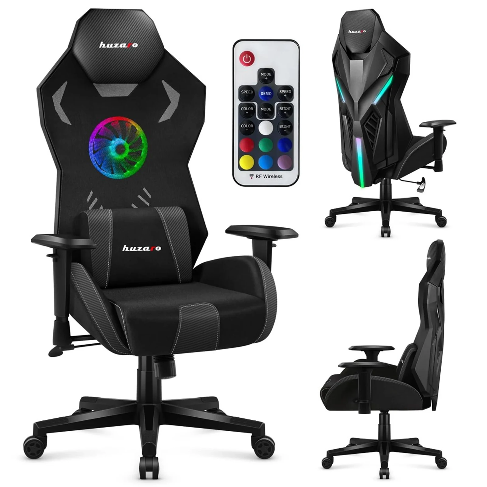 Fotel gamingowy Huzaro Combat 7.6 RGB Czarny — zdjęcie 1 z 8