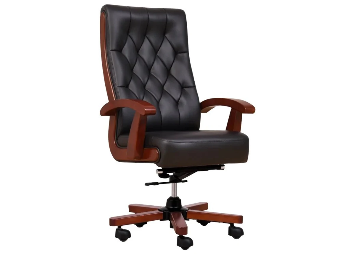 Fotel skórzany CONSUL czarny z regulacją