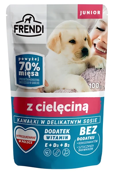 Mokra karma dla szczeniąt FRENDI Junior z cielęciną 100g