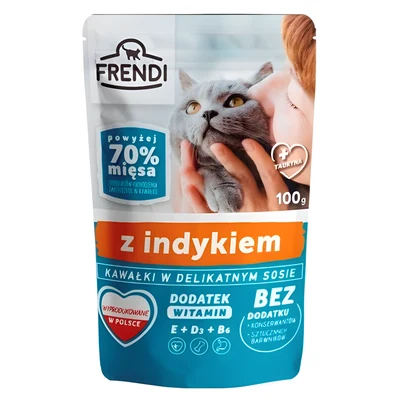 Mokra karma dla psa Frendi - Kawałki w sosie z indykiem 100 g