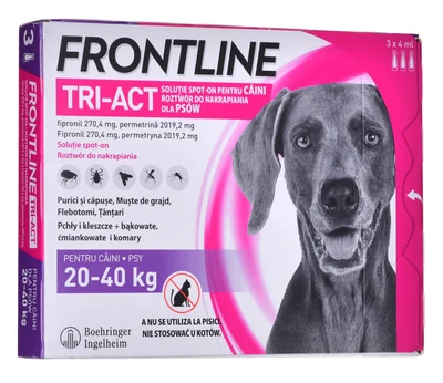 Kategoria: Suplementy i preparaty lecznicze dla kota Czysta nazwa: FRONTLINE Tri-act - Krople przeciw pasożytom dla kota - 3 x 4 ml