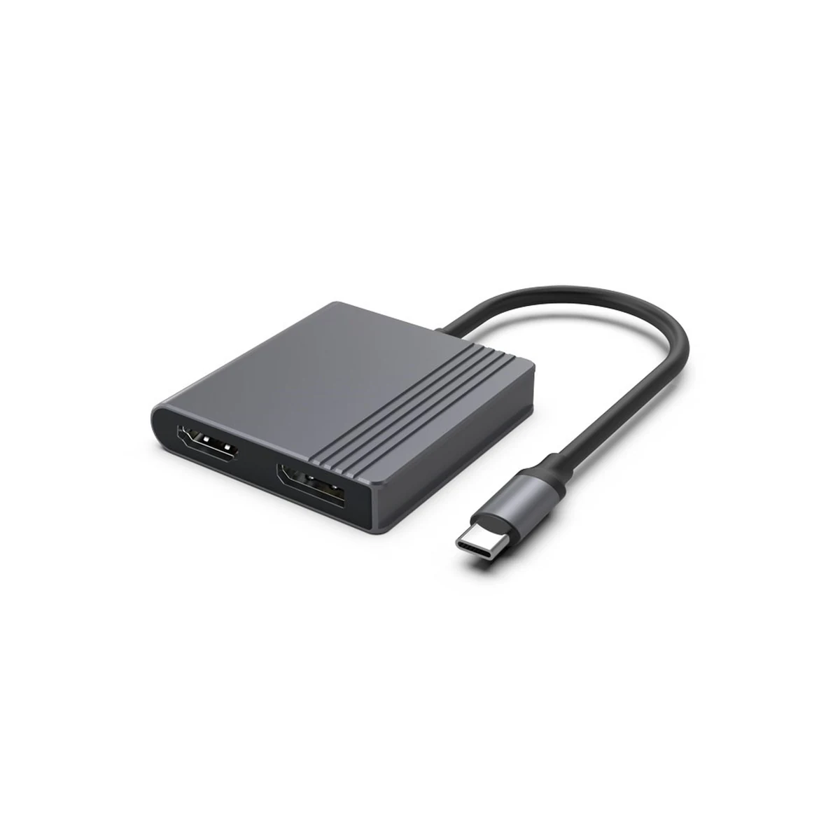 Adapter Gembird USB-C do HDMI + DP 4K 60Hz, czarny