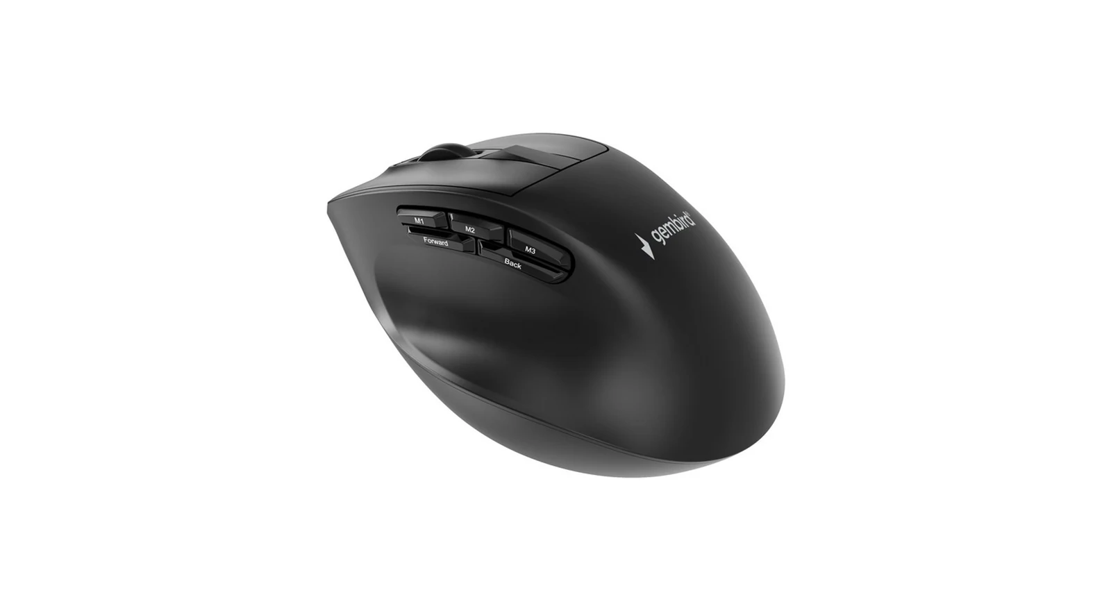 GEMBIRD BEZPRZEWODOWA, ERGONOMICZNA MYSZ TRI MODE (2.4G + BT + USB) 2400 DPI, 9 PRZYCISKÓW, CZARNA — zdjęcie 1 z 8