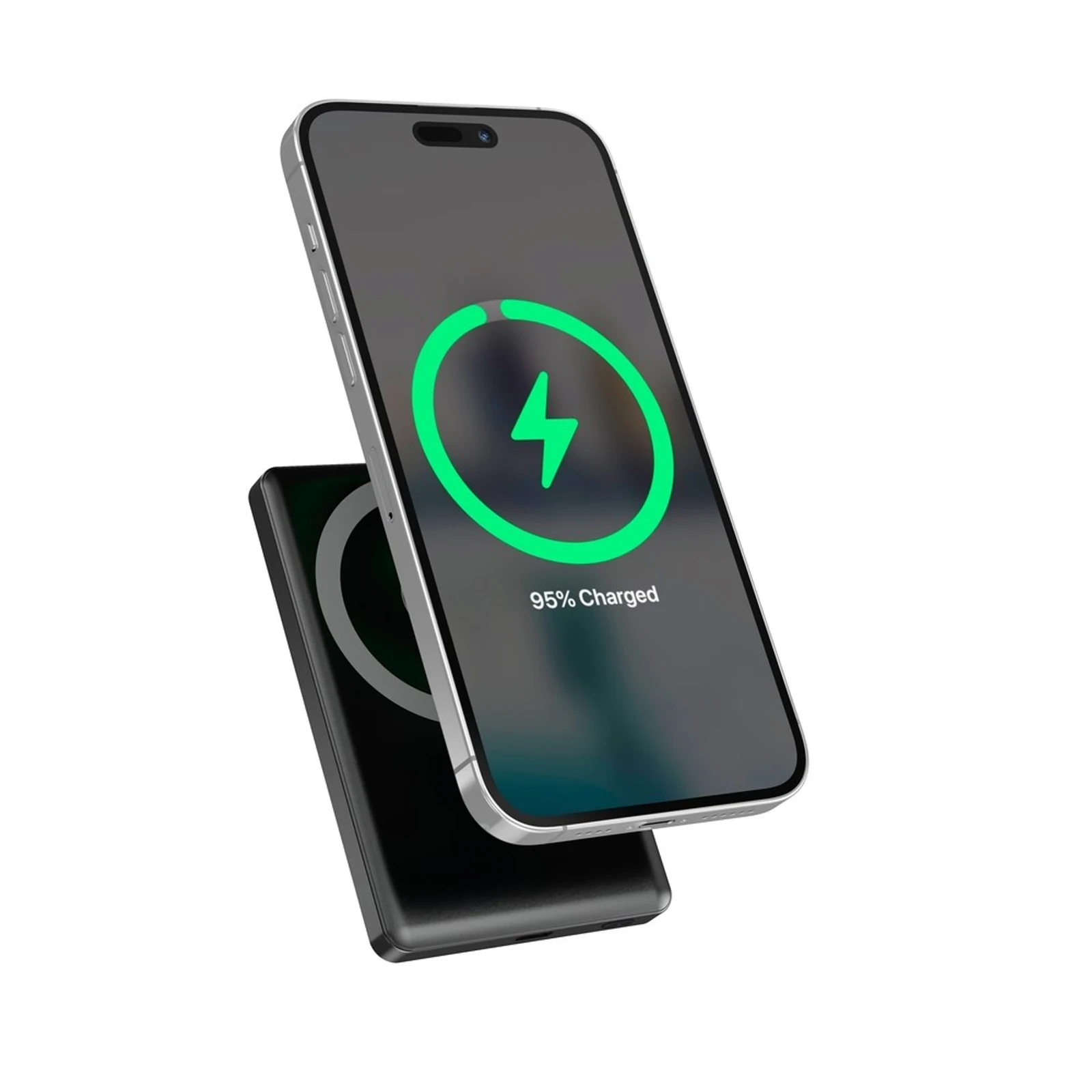 Bezprzewodowy Powerbank Magnetyczny Gembird 10000 mAh z wyświetlaczem LCD, 15W, czarny — zdjęcie 1 z 6