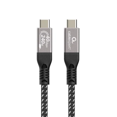GEMBIRD KABEL DO ŁADOWANIA I TRANSMISJI DANYCH PREMIUM USB 4 TYPE-C 40 GB/S, 240 W, 0.3 M